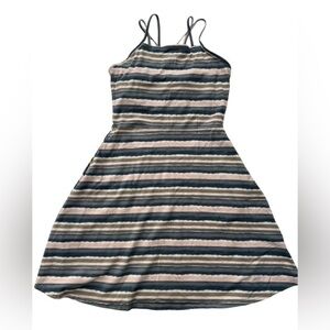 Pact Casual Striped Dress - Navy, Beige, White